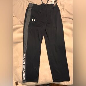 Under Armour black with Charcoal stripe track pants
